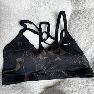 Nike Women's Black and Gold Sports Bra